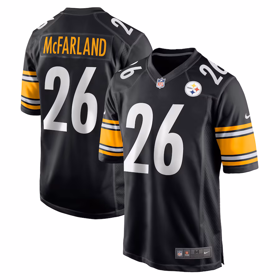 Men's Pittsburgh Steelers Anthony McFarland Jr. Nike Black Game Player Jersey - ujerseystore