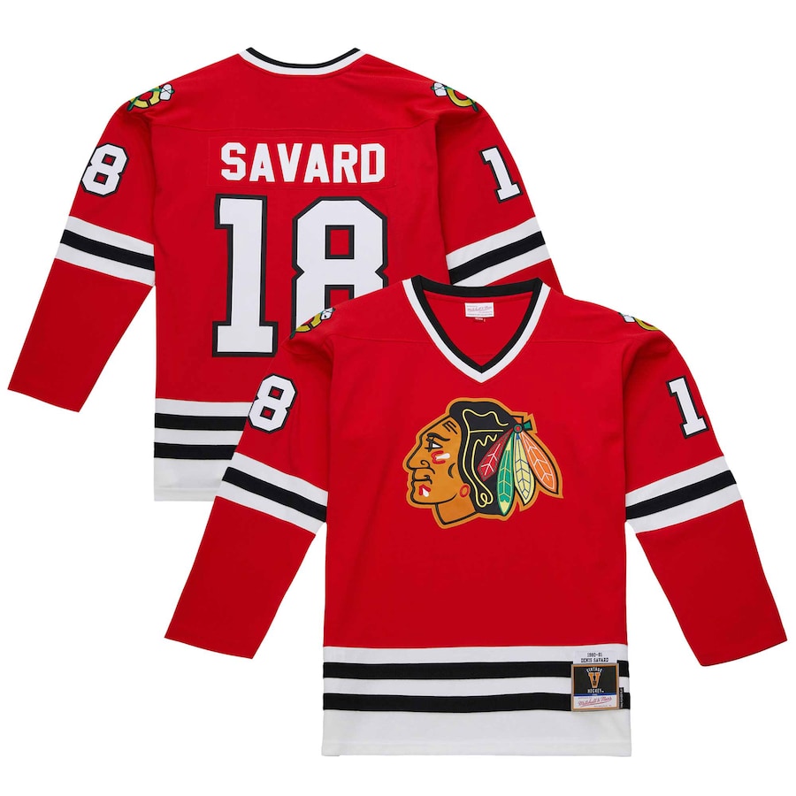 Men's Chicago Blackhawks Denis Savard Scarlet 1980-81 Power Play Jersey - ujerseystore