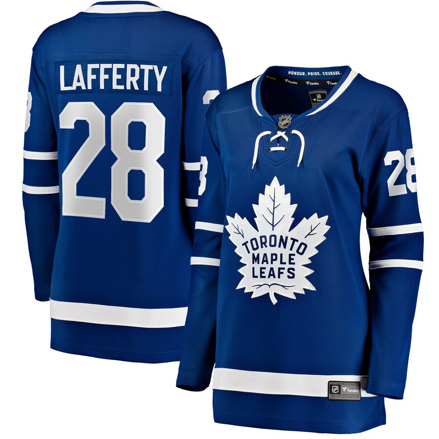 Women's Toronto Maple Leafs Sam Lafferty Fanatics Branded Blue Home Breakaway Jersey - ujerseystore