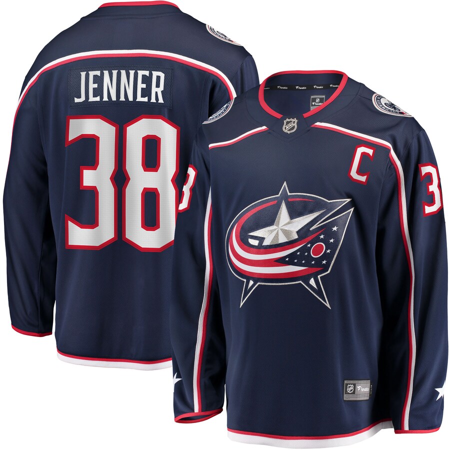 Men's Columbus Blue Jackets Boone Jenner Navy Home Breakaway Player Jersey - ujerseystore