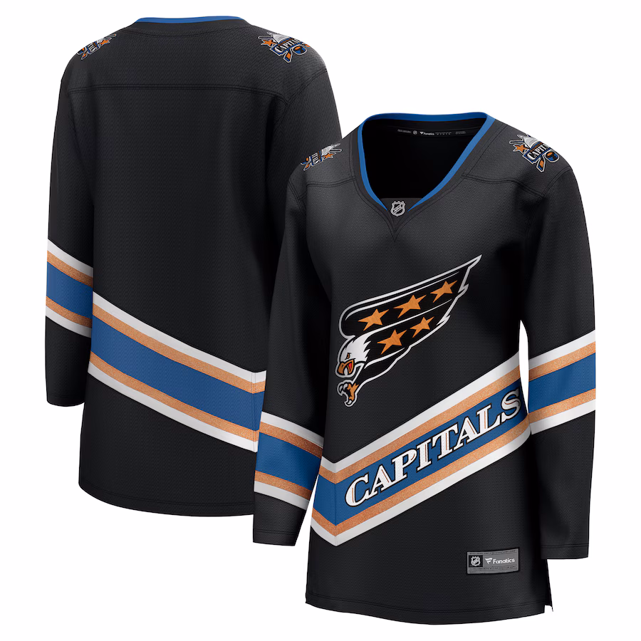 Women's Washington Capitals Fanatics Black Alternate 50th Anniversary Breakaway Jersey - ujerseystore