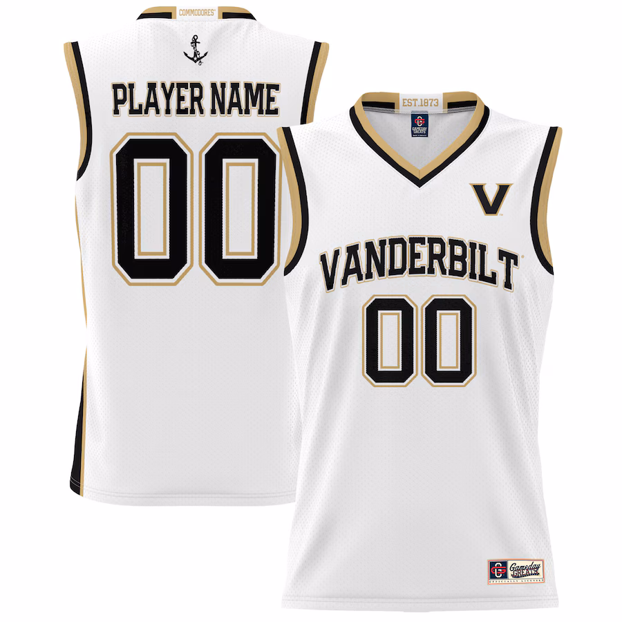Vanderbilt Commodores GameDay Greats Unisex NIL Pick-A-Player Lightweight Women's Basketball Jersey - White - ujerseystore