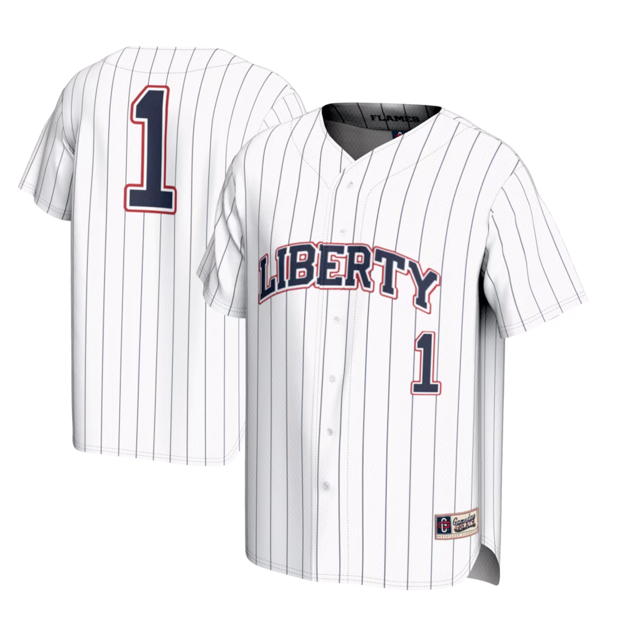 #1 Liberty Flames GameDay Greats Youth Lightweight Baseball Fashion Jersey - White - ujerseystore