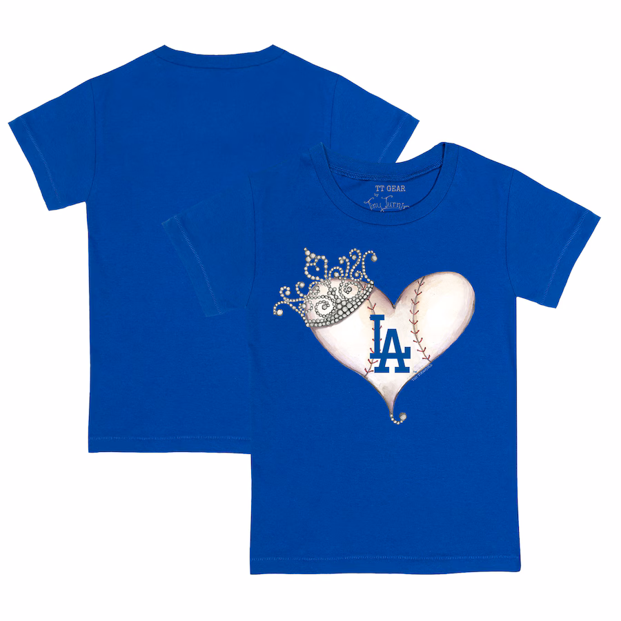 Youth Los Angeles Dodgers Tiny Turnip Royal Tiara Heart T-Shirt - ujerseystore