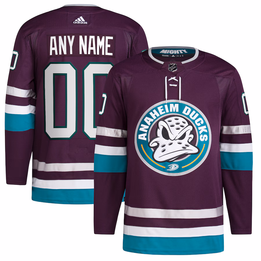 Men's Anaheim Ducks adidas Purple Alternate 30th Anniversary Primegreen Authentic Custom Jersey - ujerseystore
