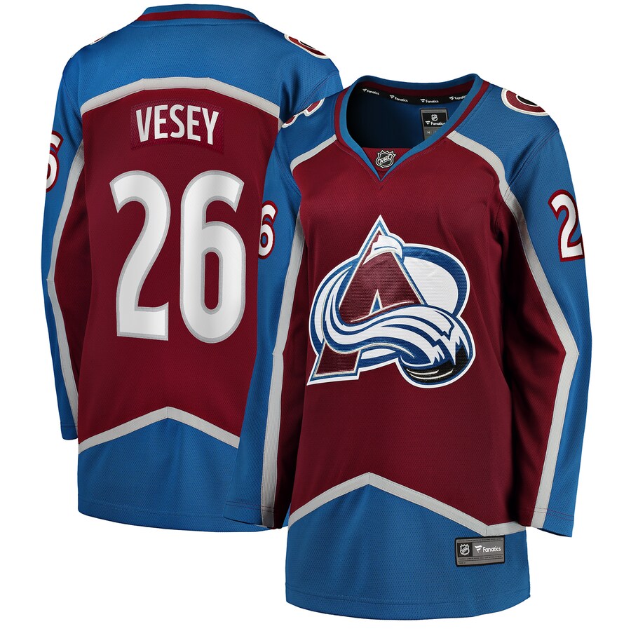 Women's Colorado Avalanche Jimmy Vesey Fanatics Burgundy Home Breakaway Player Jersey - ujerseystore