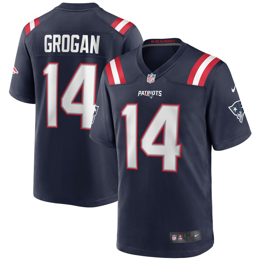 Men's New England Patriots Steve Grogan Nike Navy Game Retired Player Jersey - ujerseystore