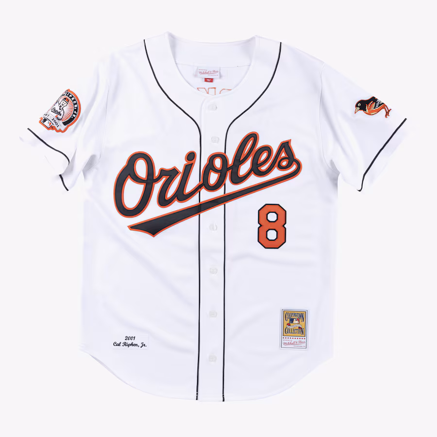 Men's Baltimore Orioles Cal Ripken Jr. White Cooperstown Collection 2001 Authentic Player Jersey - ujerseystore