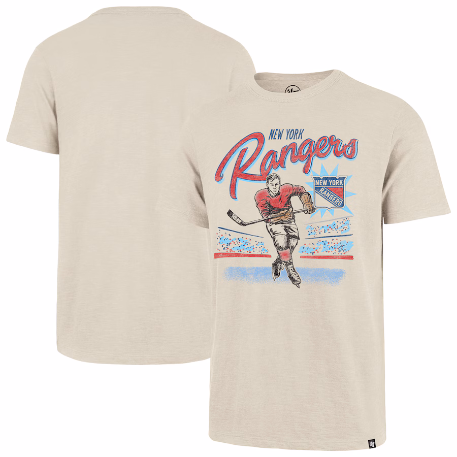 Men's New York Rangers '47 Natural Hockey Player Golden Age Scrum T-Shirt - ujerseystore