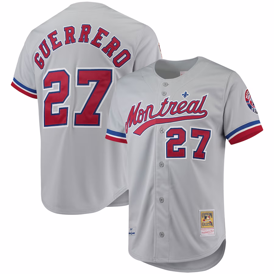 Men's Montreal Expos Vladimir Guerrero Mitchell & Ness Gray Cooperstown Collection Authentic Jersey - ujerseystore