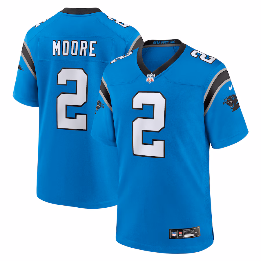 Men's Carolina Panthers D.J. Moore Nike Blue Alternate Game Jersey - ujerseystore