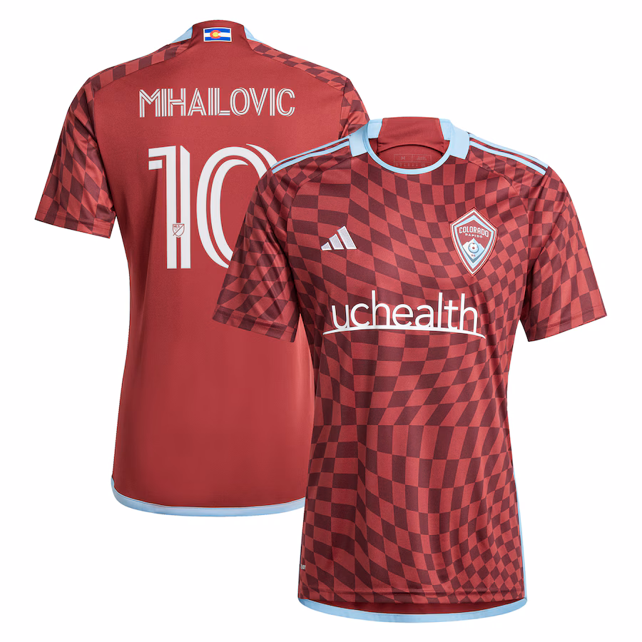 Men's Colorado Rapids Djordje Mihailovic adidas Burgundy 2024 One Flag Kit Replica Player Jersey - ujerseystore