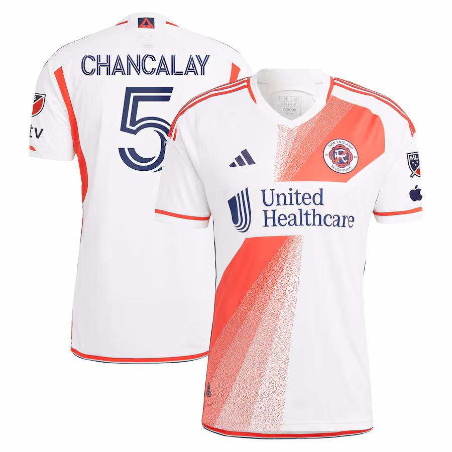 Men's New England Revolution Tomás Chancalay adidas White 2024 Defiance Authentic Player Jersey - ujerseystore