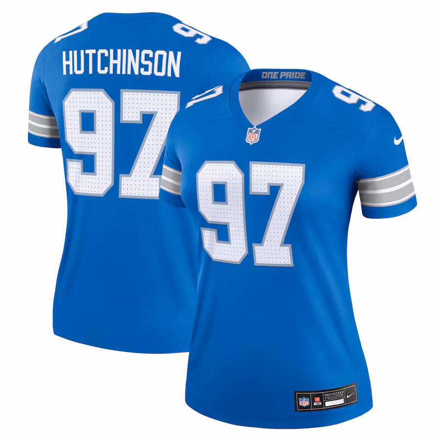 Women's Detroit Lions Aidan Hutchinson Nike Blue Legend Jersey - ujerseystore