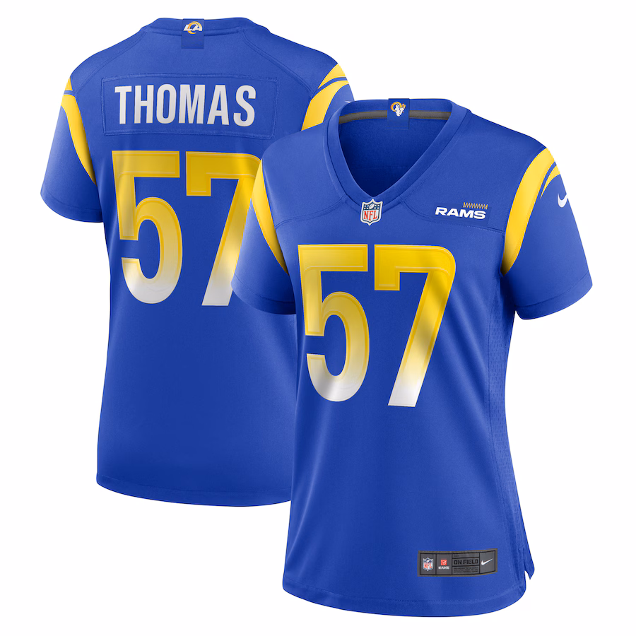 Women's Los Angeles Rams Zachary Thomas Nike  Royal Team Game Jersey - ujerseystore