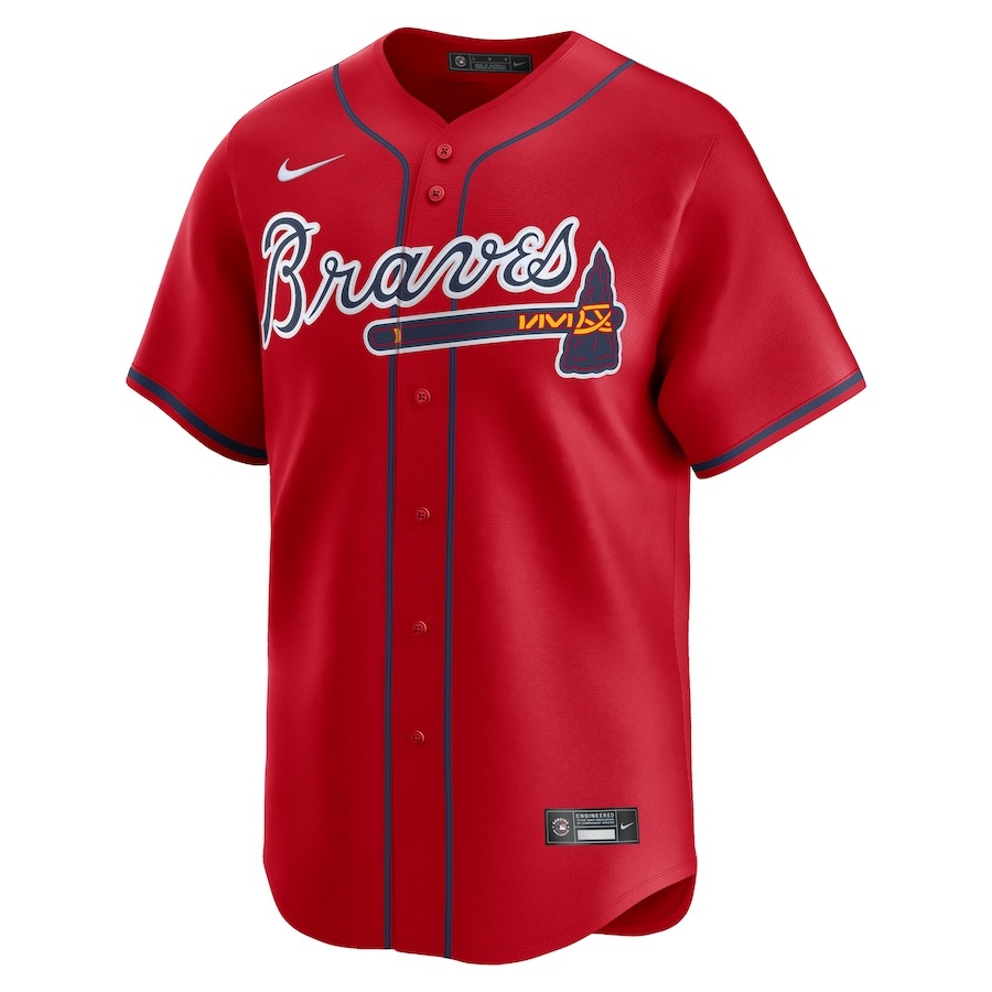 Men's Atlanta Braves  Nike Red  Alternate Limited Custom Jersey - ujerseystore