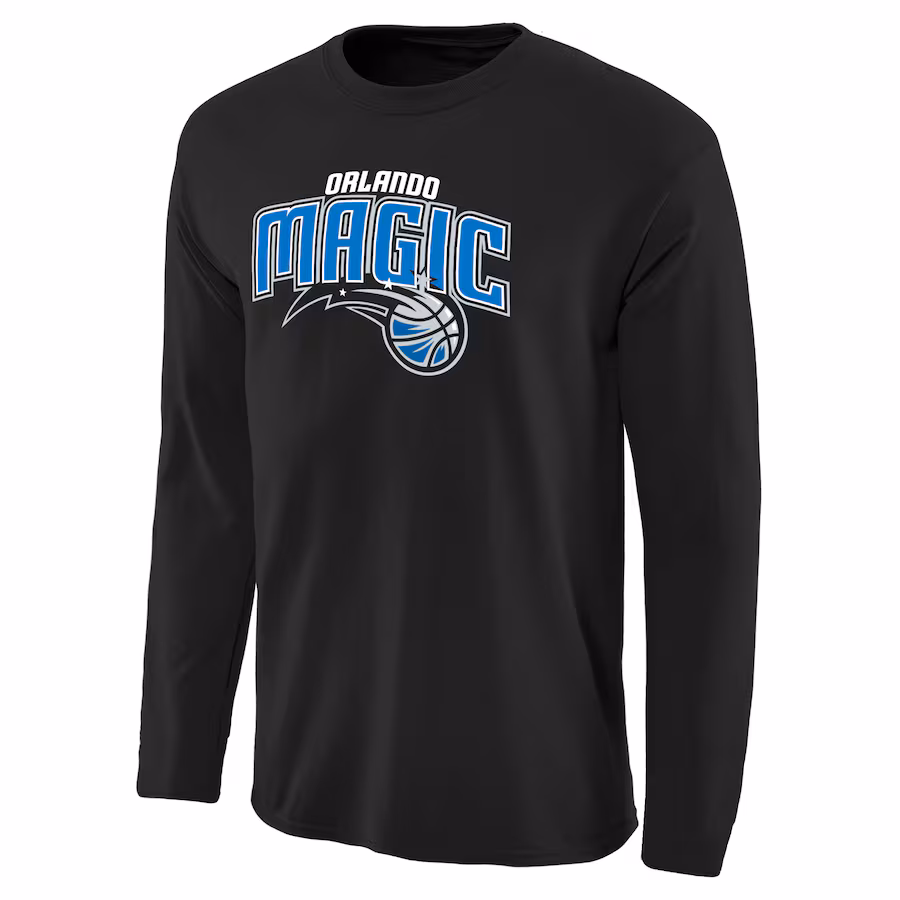 Men's Orlando Magic Black Primary Logo Long Sleeve T-Shirt - ujerseystore
