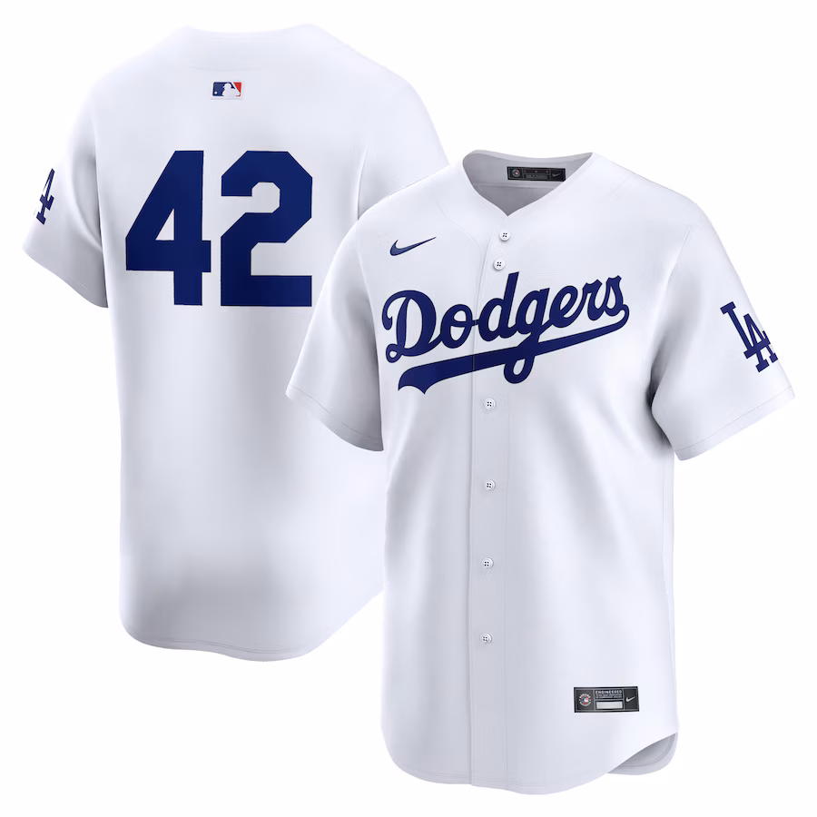Men's Los Angeles Dodgers  Nike White 2024 Jackie Robinson Day Home Limited Jersey - ujerseystore