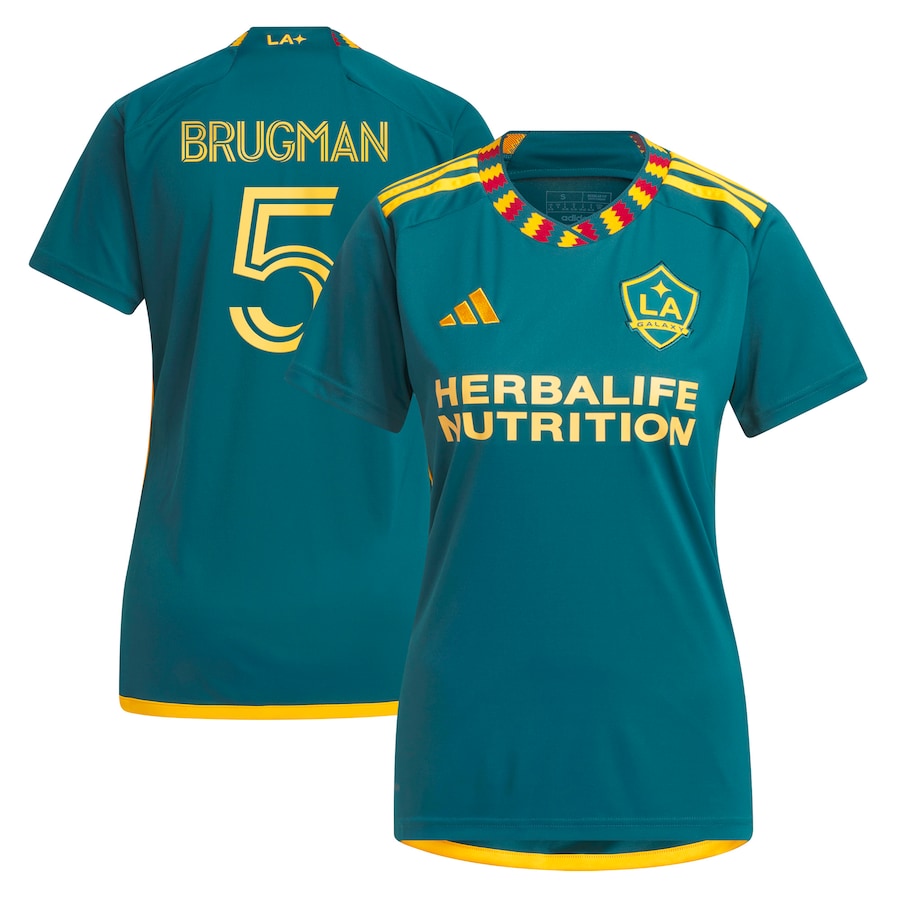 Women's LA Galaxy Gastón Brugman adidas Green 2023 LA Kit Replica Player Jersey - ujerseystore