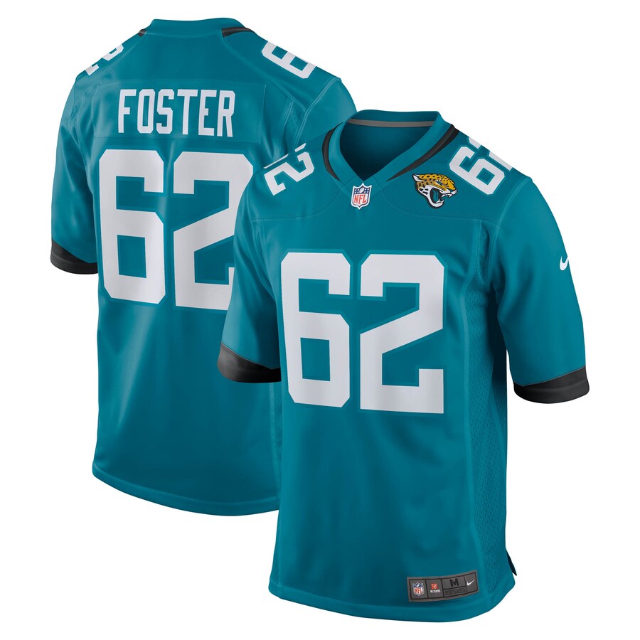 Men's Jacksonville Jaguars Javon Foster Nike Teal Team Game Jersey - ujerseystore