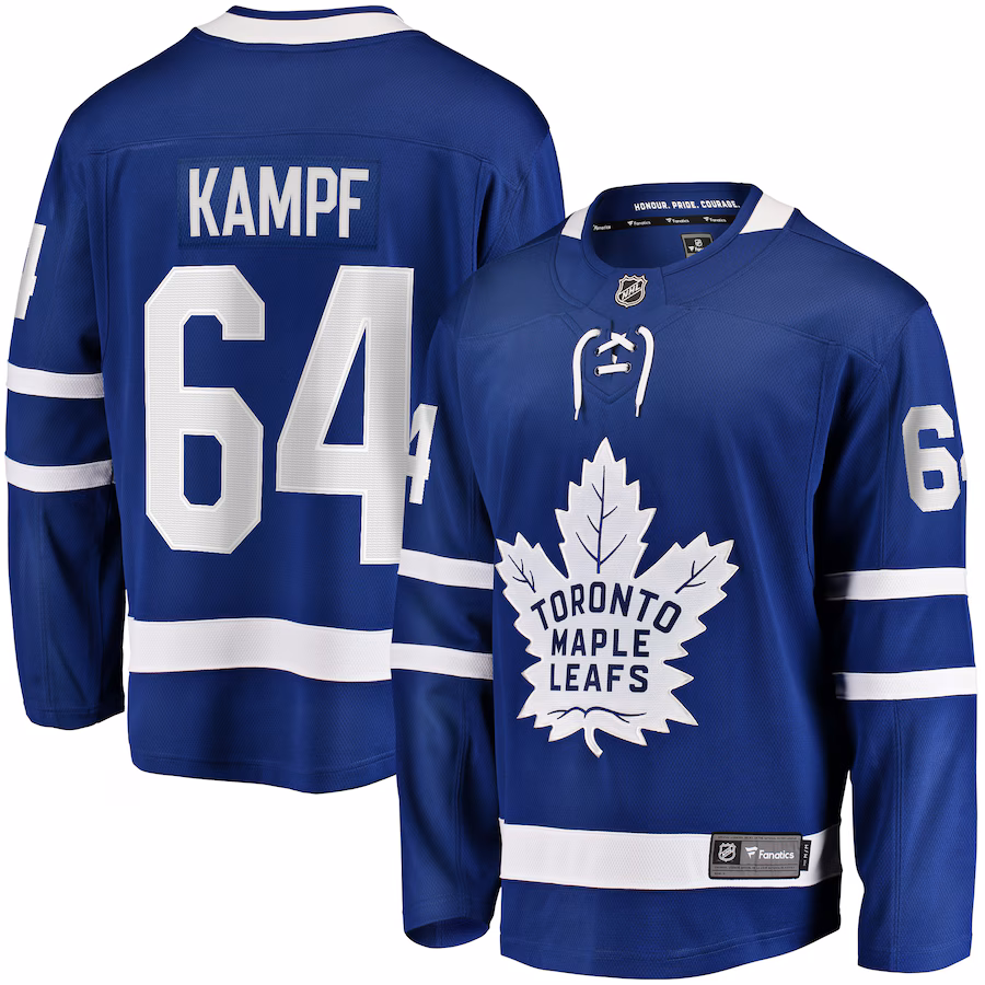 Men's Toronto Maple Leafs David Kampf Fanatics Blue Home Premier Breakaway Player Jersey - ujerseystore