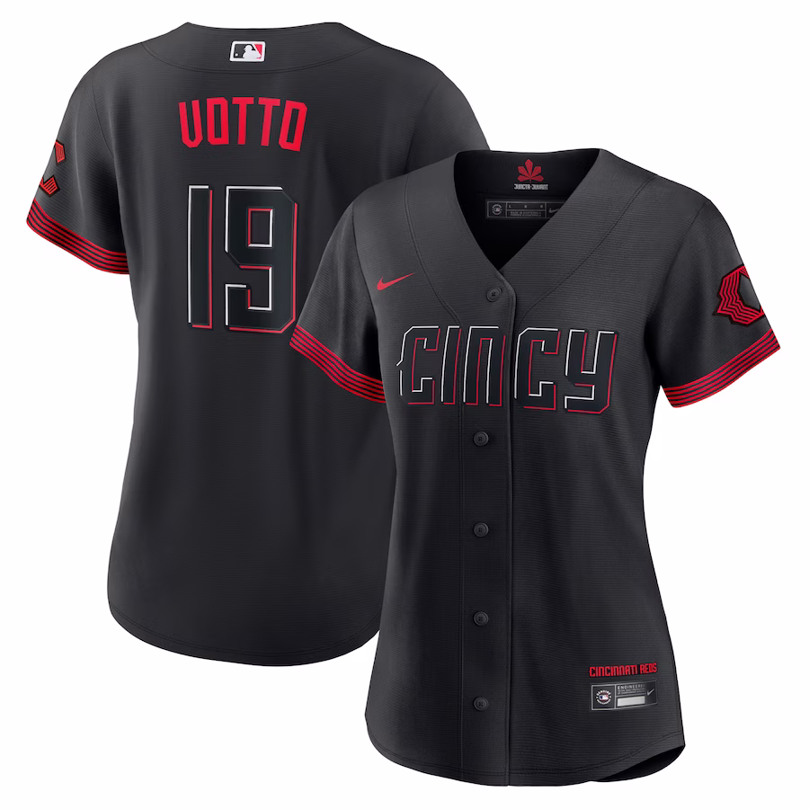 Women's Cincinnati Reds Joey Votto Nike Black City Connect Replica Player Jersey - ujerseystore