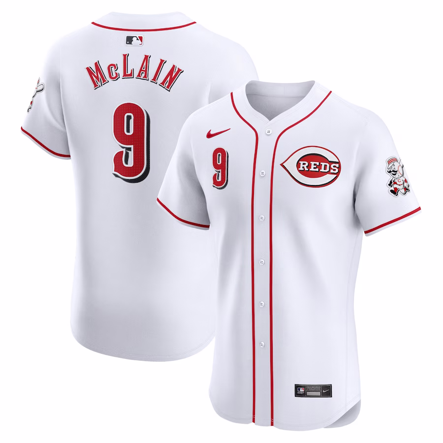 Men's Cincinnati Reds Matt McLain Nike White Home Elite Player Jersey - ujerseystore