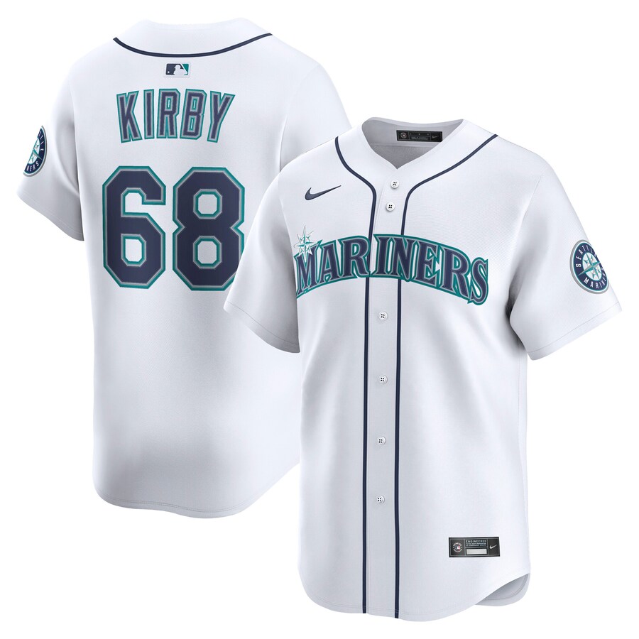 Men's Seattle Mariners George Kirby Nike White Alternate Limited Player Jersey - ujerseystore