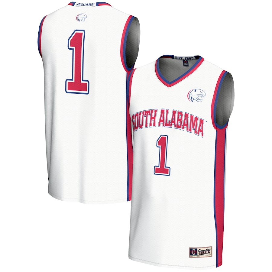 Youth GameDay Greats #1 White South Alabama Jaguars Lightweight Basketball Jersey - ujerseystore