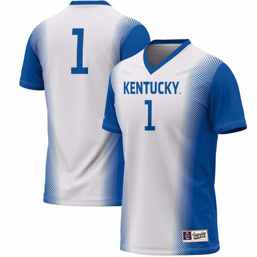 #1 Kentucky Wildcats GameDay Greats Unisex Women's Soccer Lightweight Fashion Jersey - White - ujerseystore