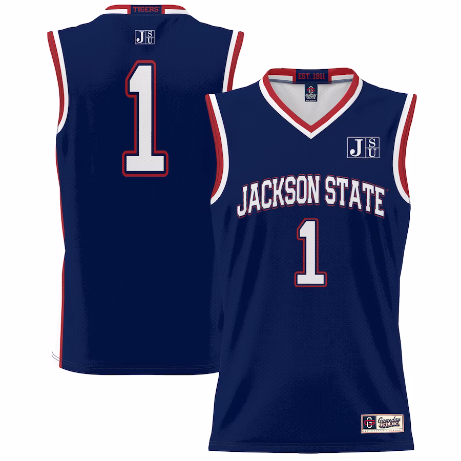 #1 Jackson State Tigers GameDay Greats Youth Lightweight Basketball Jersey - Navy - ujerseystore