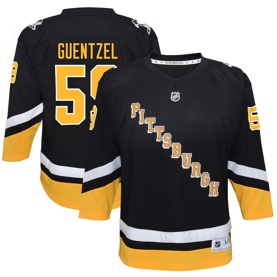Youth Pittsburgh Penguins Jake Guentzel Black 2021/22 Alternate Replica Player Jersey - ujerseystore