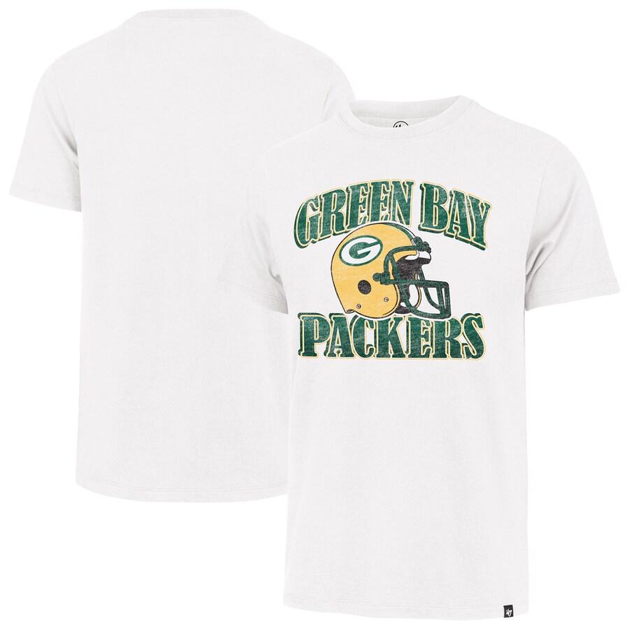 Men's Green Bay Packers '47 Cream Overrun Franklin Throwback T-Shirt - ujerseystore