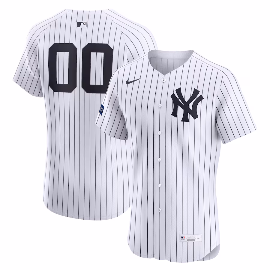 Men's New York Yankees Nike White Home Elite Sponsor Patch Pick-A-Player Retired Roster Jersey - ujerseystore