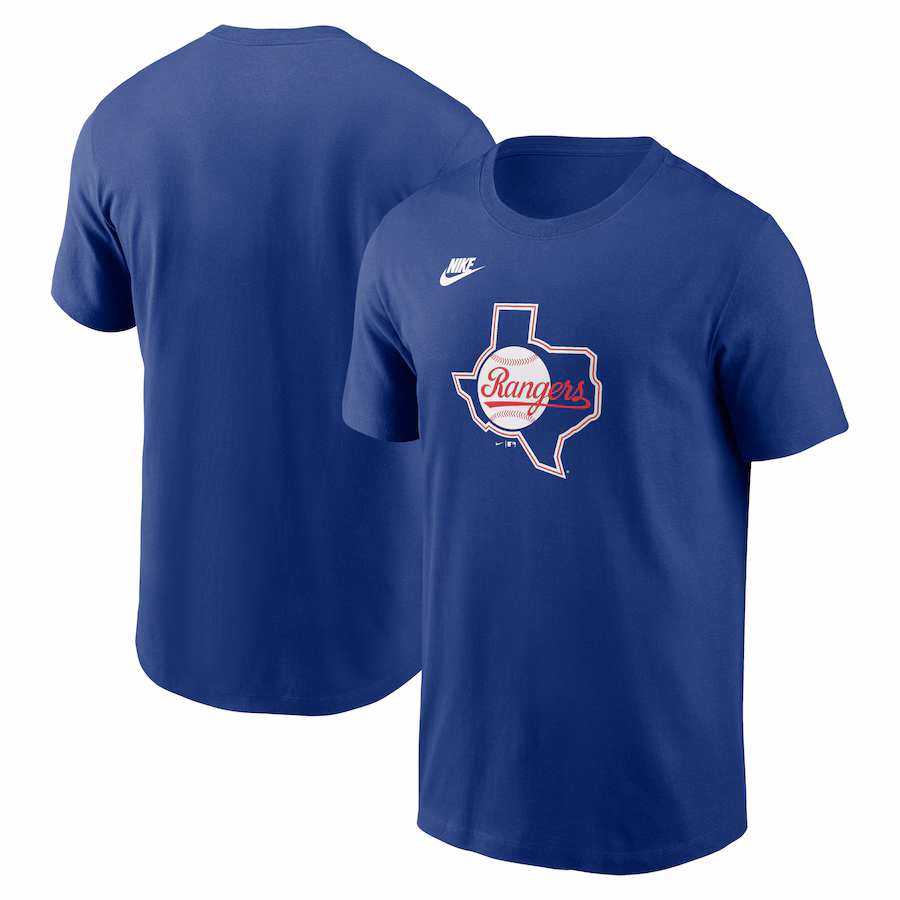 Men's Texas Rangers Nike Royal Cooperstown Collection Team Logo T-Shirt - ujerseystore
