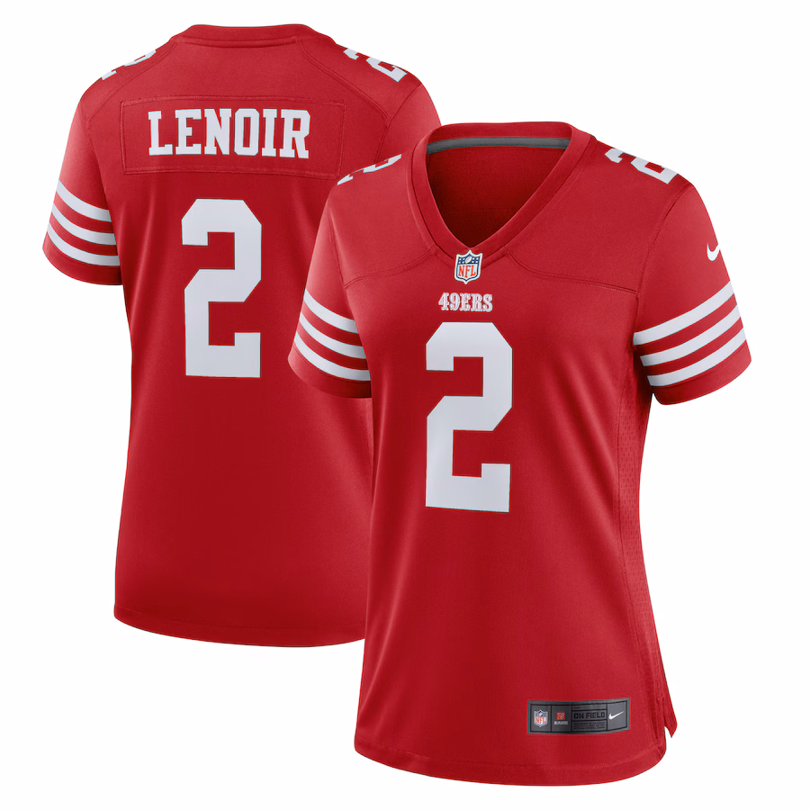 Women's San Francisco 49ers Deommodore Lenoir Nike  Scarlet  Game Jersey - ujerseystore