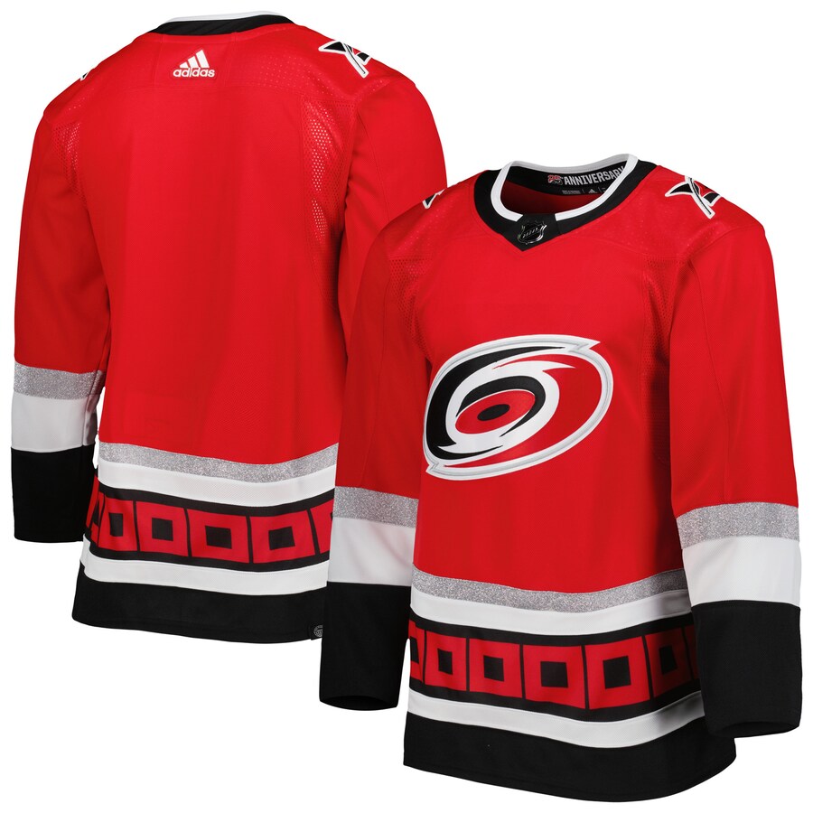 Men's Carolina Hurricanes adidas Red 2022-23 25th Anniversary Primegreen Authentic Jersey - ujerseystore