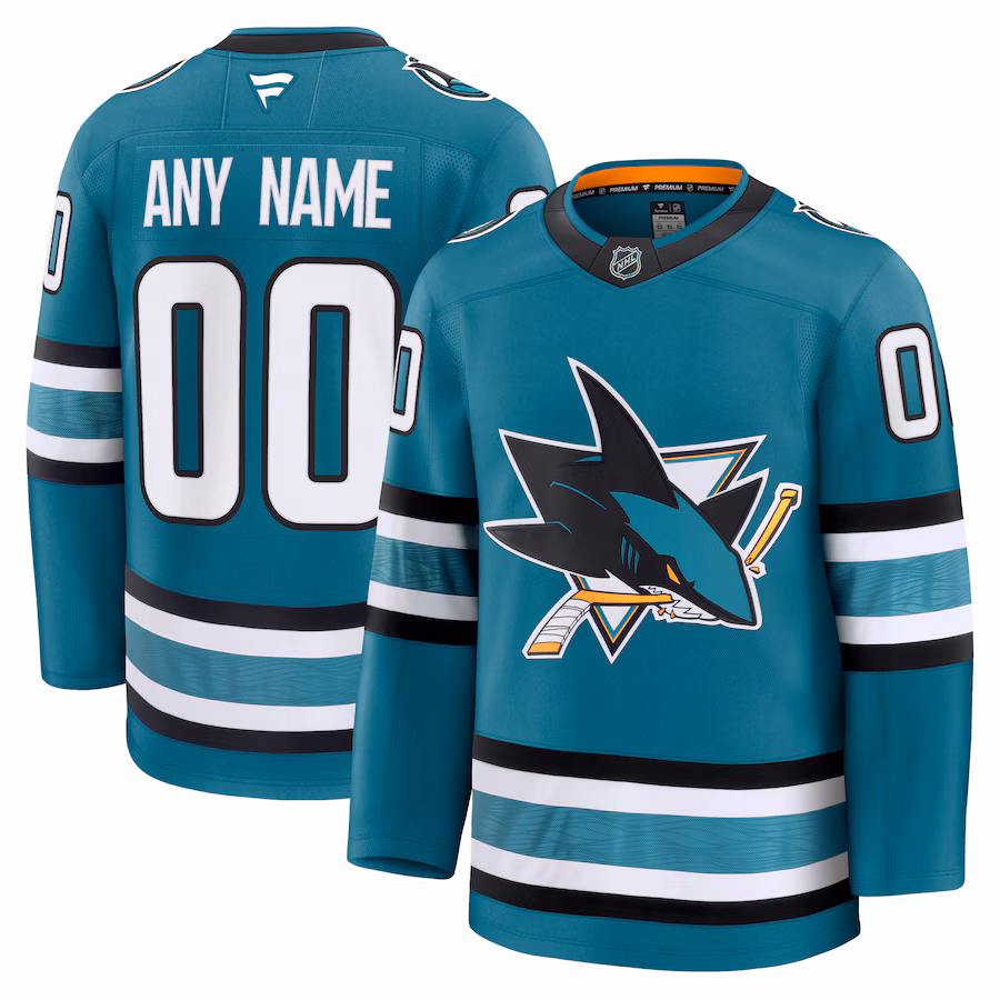 Men's San Jose Sharks Fanatics Teal Home Premium Custom Jersey - ujerseystore