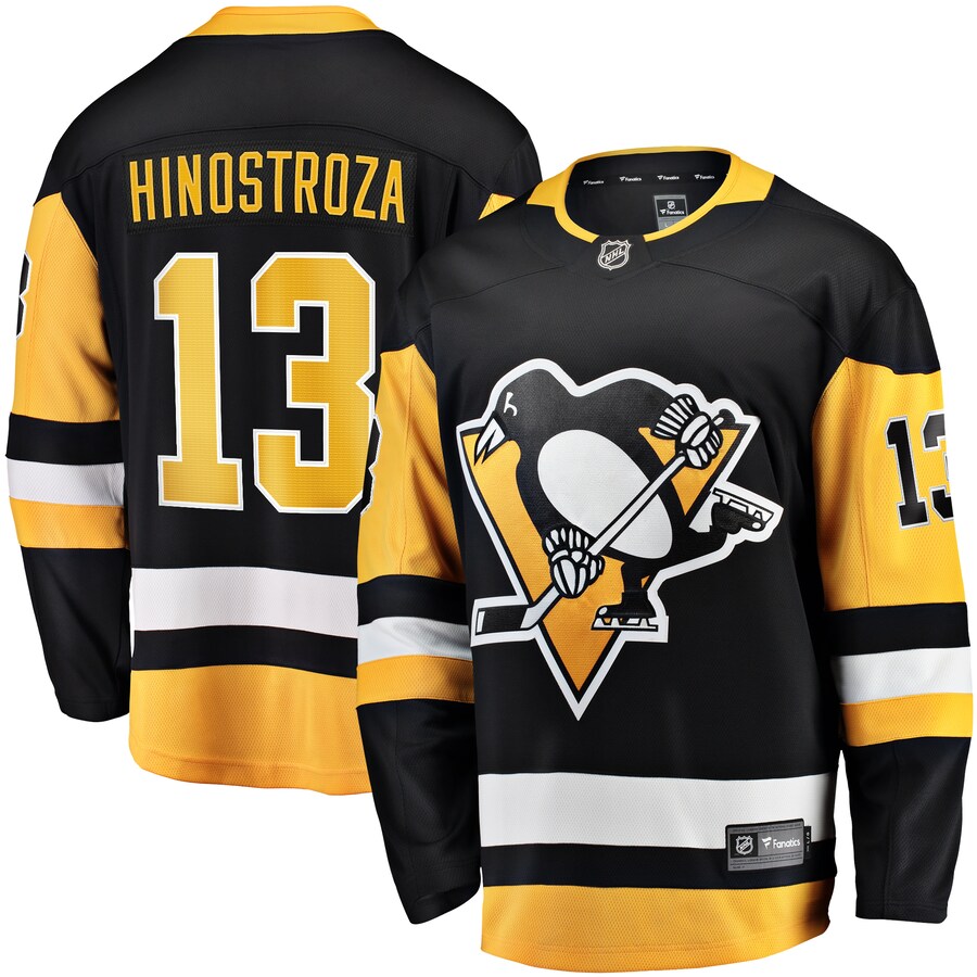 Men's Pittsburgh Penguins Vinnie Hinostroza Fanatics Branded Black Home Breakaway Jersey - ujerseystore