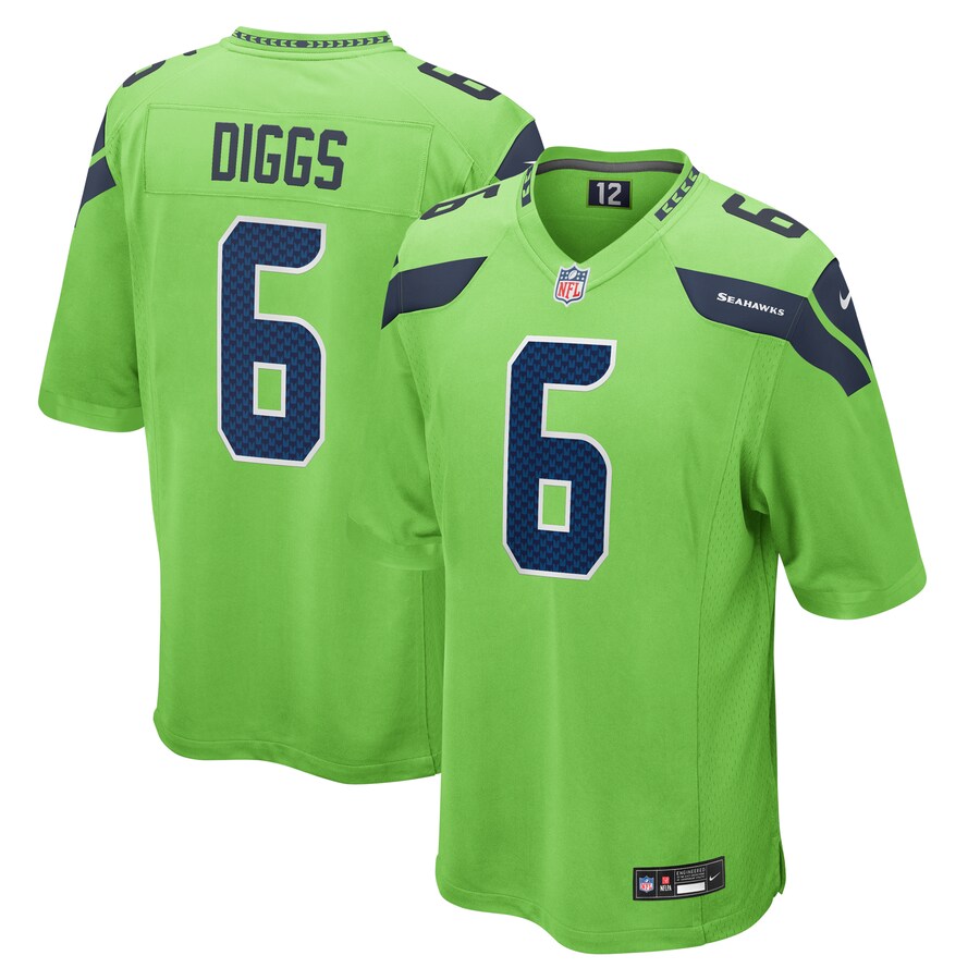 Men's Seattle Seahawks Quandre Diggs Nike Neon Green  Game Jersey - ujerseystore