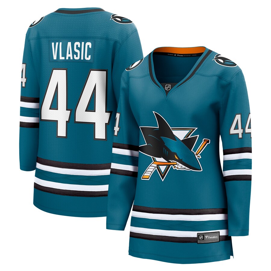 Women's San Jose Sharks Marc-Edouard Vlasic Fanatics Branded Teal Home Breakaway Player Jersey - ujerseystore