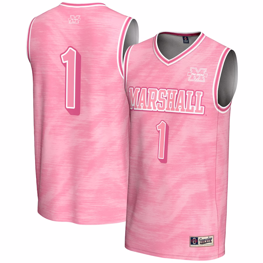 #1 Marshall Thundering Herd GameDay Greats Youth Lightweight Basketball Fashion Jersey - Pink - ujerseystore