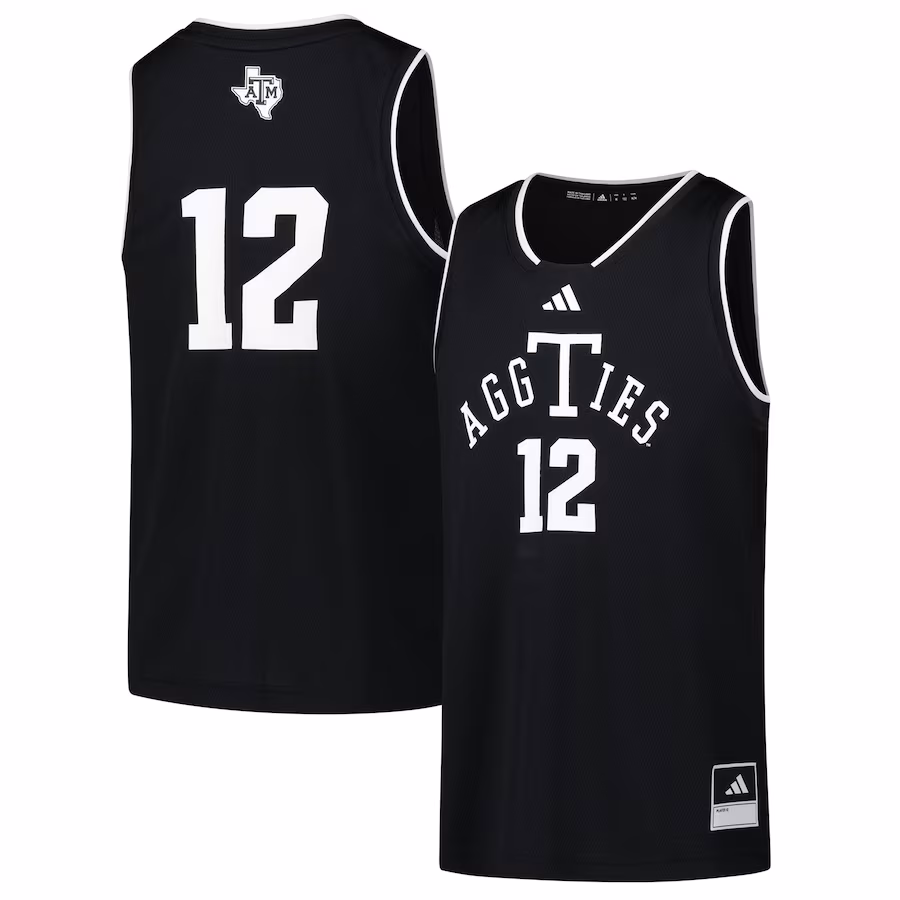 Youth adidas #12 Black Texas A&M Aggies Alternate Replica Swingman Jersey - ujerseystore
