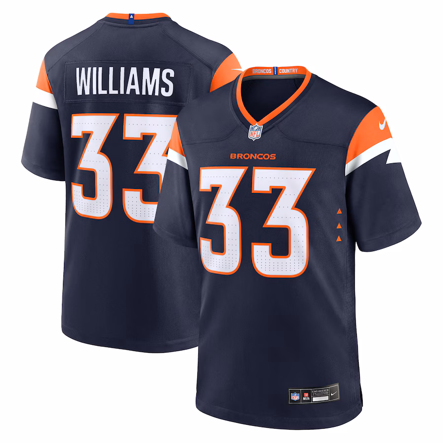 Men's Denver Broncos Javonte Williams Nike Navy Mile High Collection Alternate Game Jersey - ujerseystore