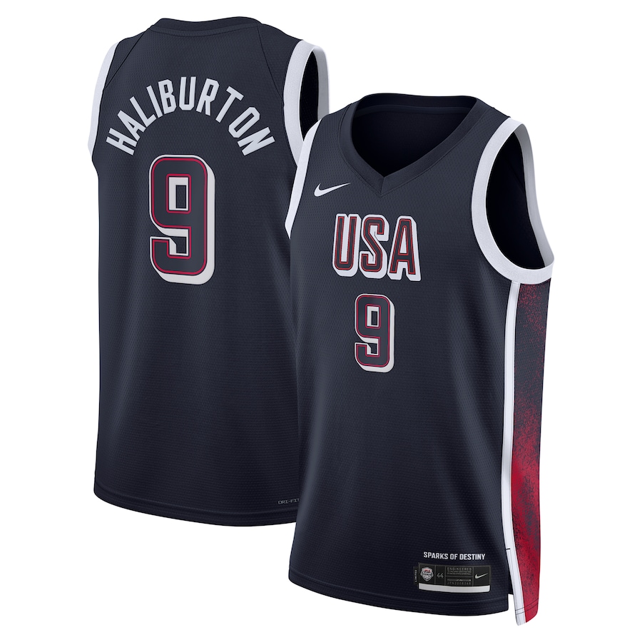 Unisex Men's USA Basketball Tyrese Haliburton Nike Navy 2024 Swingman Player Jersey - ujerseystore