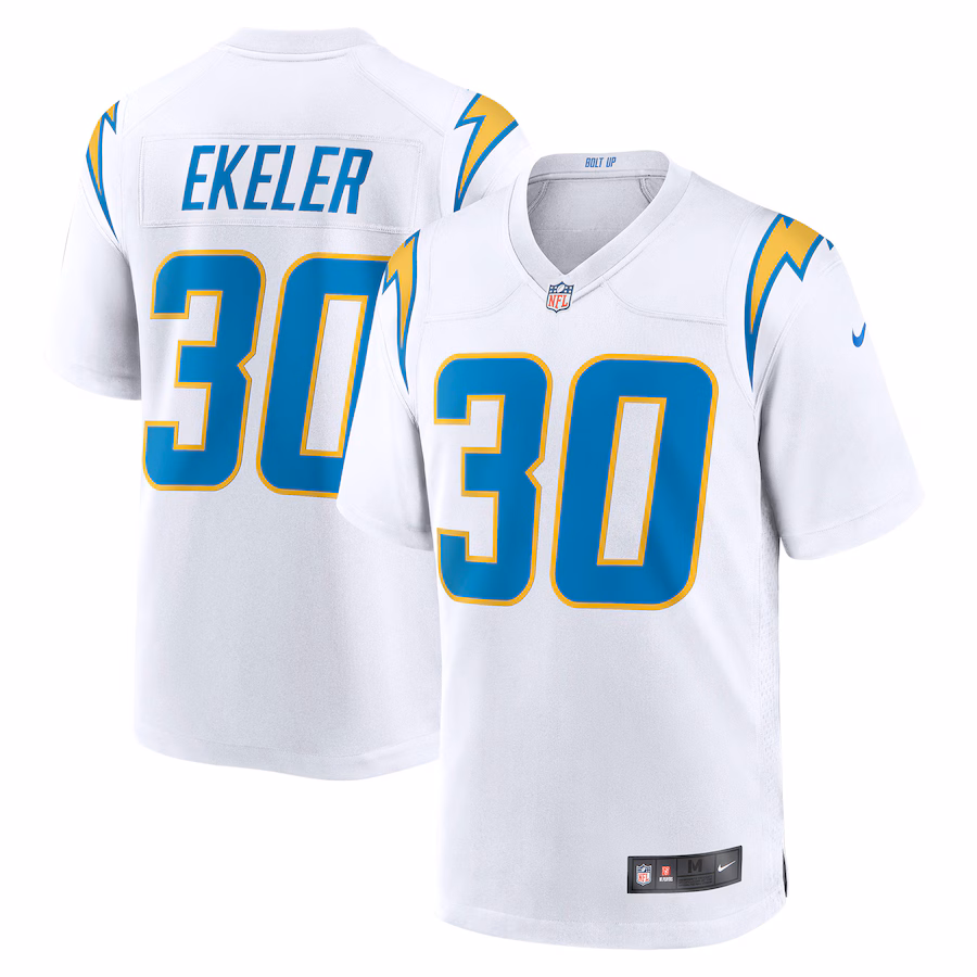 Men's Los Angeles Chargers Austin Ekeler Nike White Game Jersey - ujerseystore