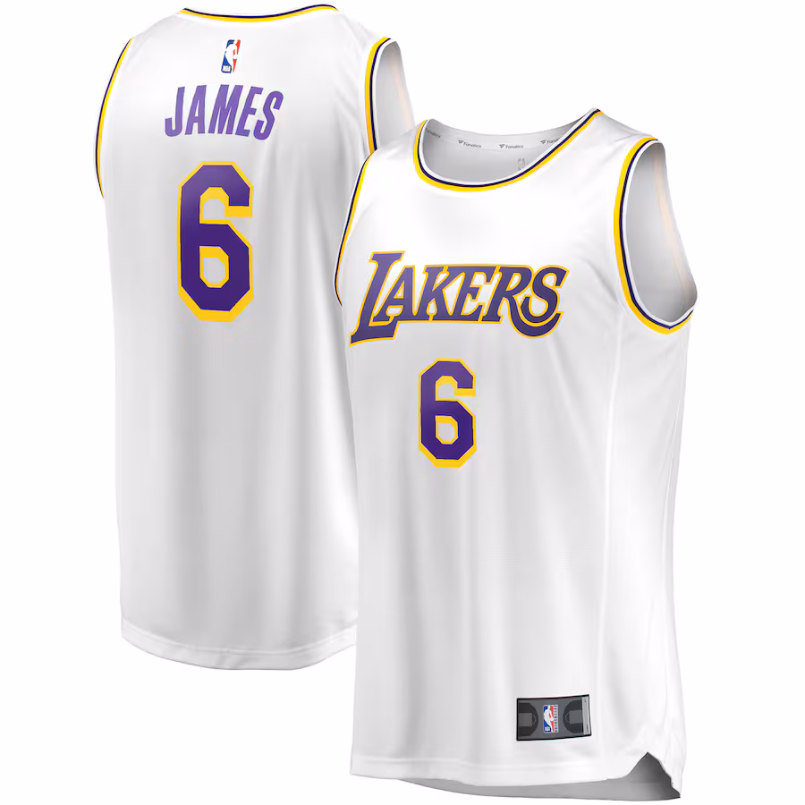 Men's Los Angeles Lakers LeBron James Fanatics White Fast Break Replica Player Jersey - Association Edition - ujerseystore