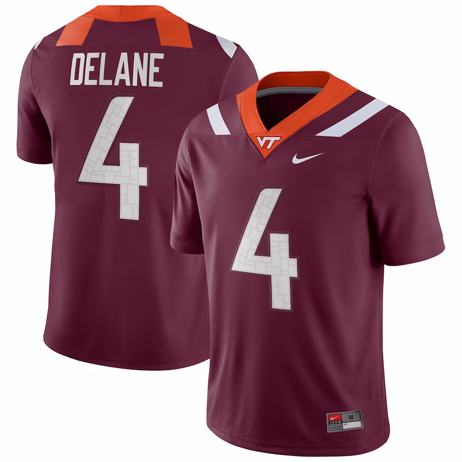 Mansoor Delane Virginia Tech Hokies Nike NIL Football Game Jersey - Maroon - ujerseystore