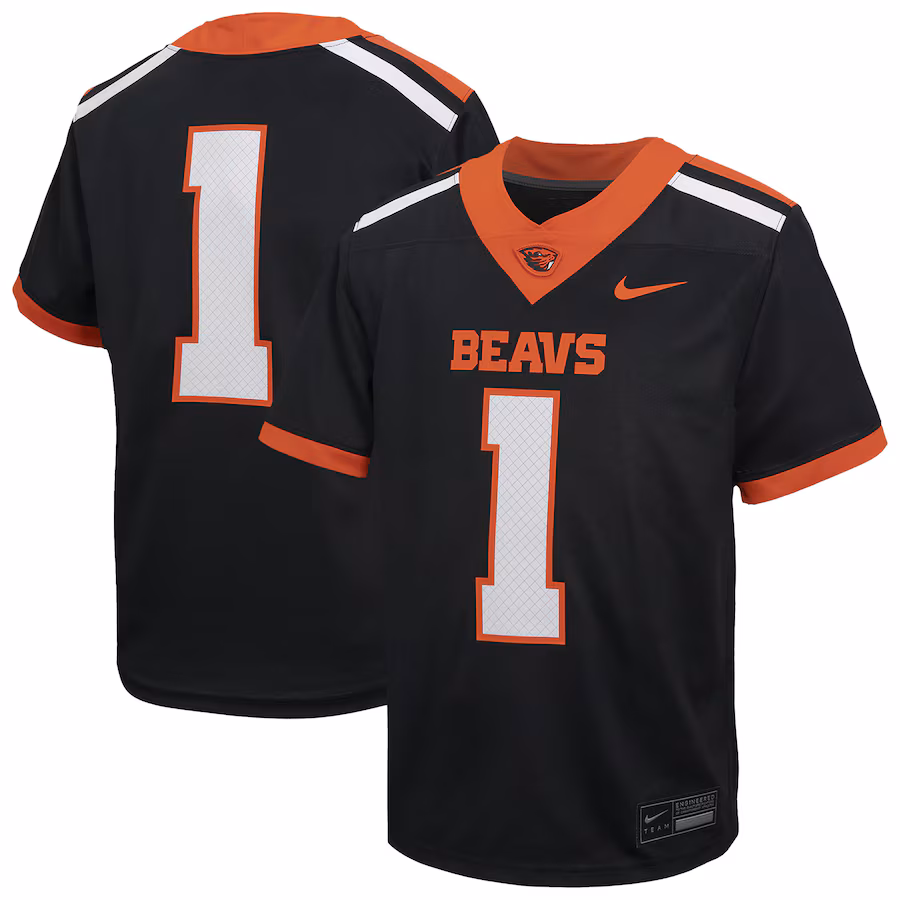 Youth Nike #1 Black Oregon State Beavers Untouchable Football Jersey - ujerseystore