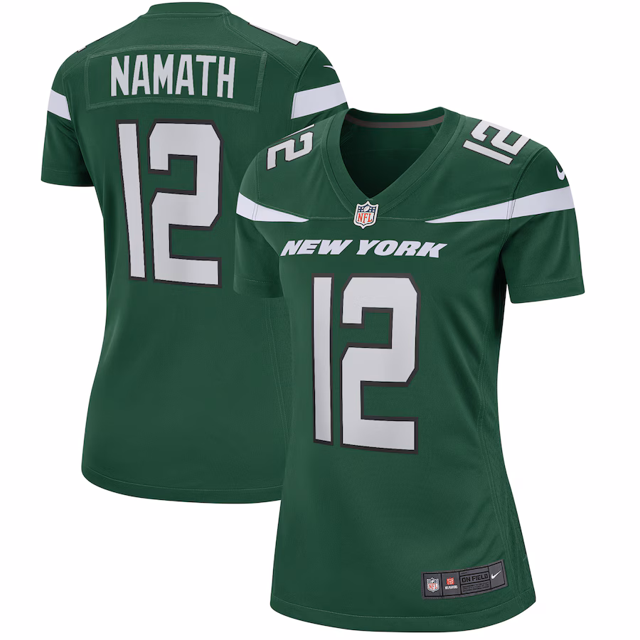 Women's New York Jets Joe Namath Nike Gotham Green Game Retired Player Jersey - ujerseystore